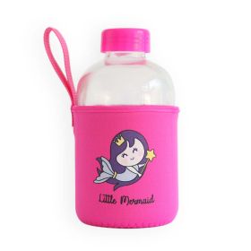 Milk&Moo Little Mermaid Kids Glass Water Bottles 20 oz, 600 ml