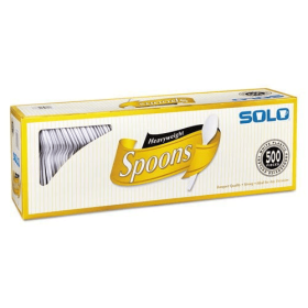 Solo White Plastic Spoons, 500 Cont
